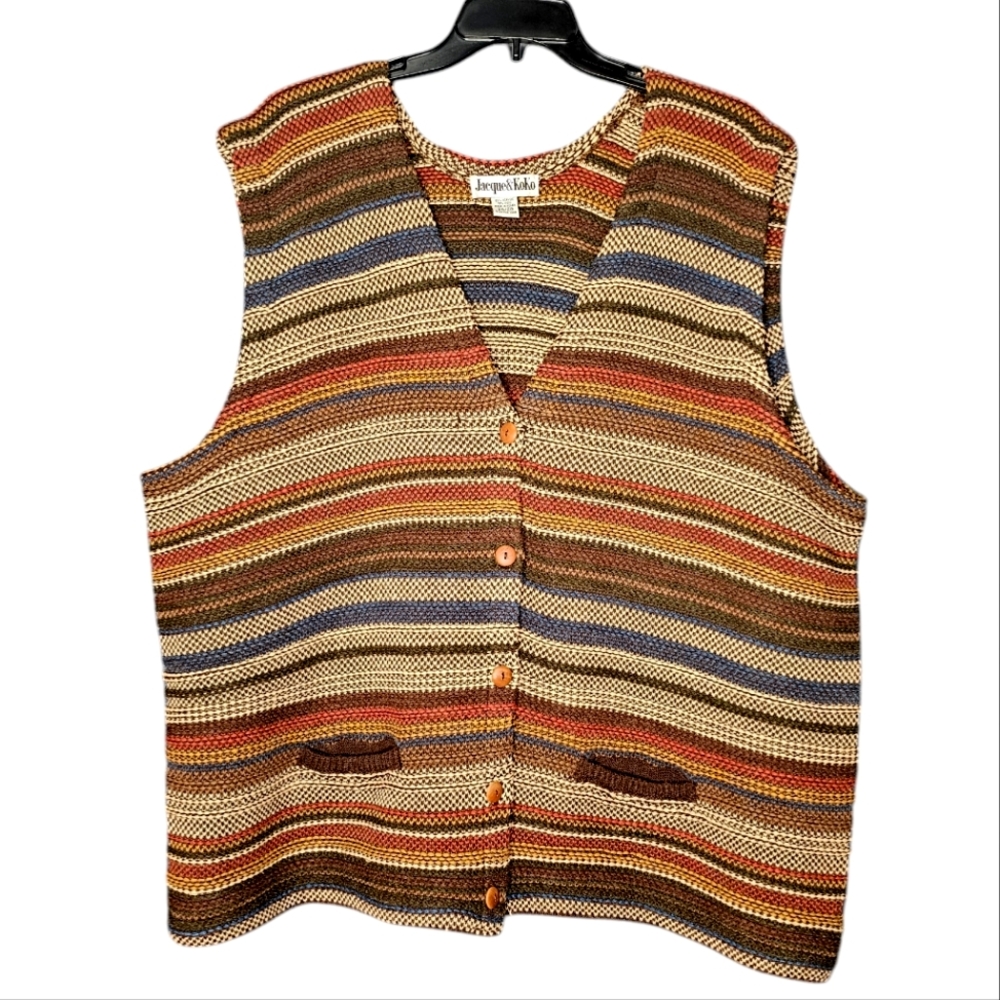 Brown Striped Women's Vest by